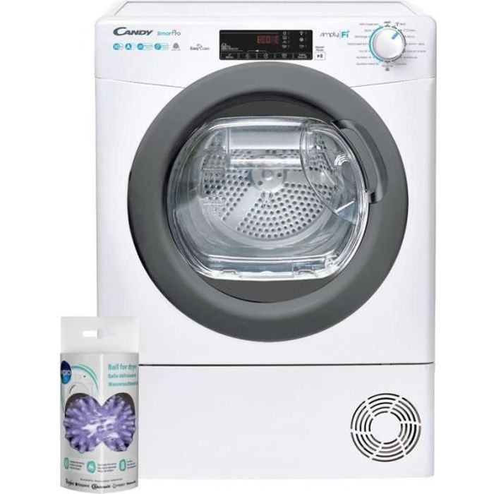 CANDY Sèche-Linge Frontal 10kg Pompe À Chaleur Tambour 120L Départ différé 60 Blanc