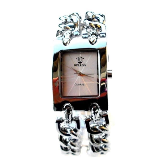 MONTRE WATCH FEMME ARGENT BRACELET CHAÎNE BIJOUX