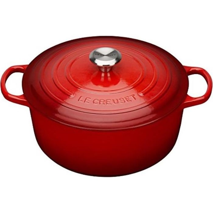 LE CREUSET - 21177340602430 Signature Cocotte Rond Fonte Cerise 34 cm Cuisine Maison Casseroles plats et poles Cocottes et plats de