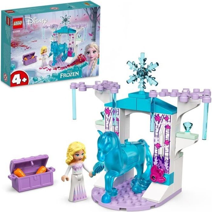 LEGO® 43209 Disney Elsa Et L’Écurie De Glace De Nokk, Jouet de la Reine des Neiges à Construire, avec Mini-Poupées et Cheval