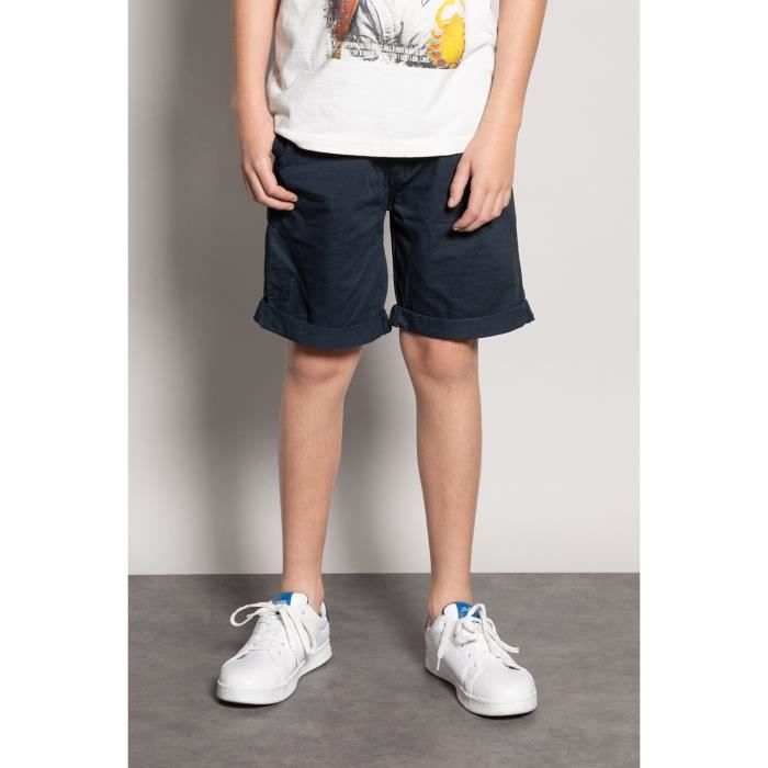 DEELUXE Short uni en coton BROKEN Navy