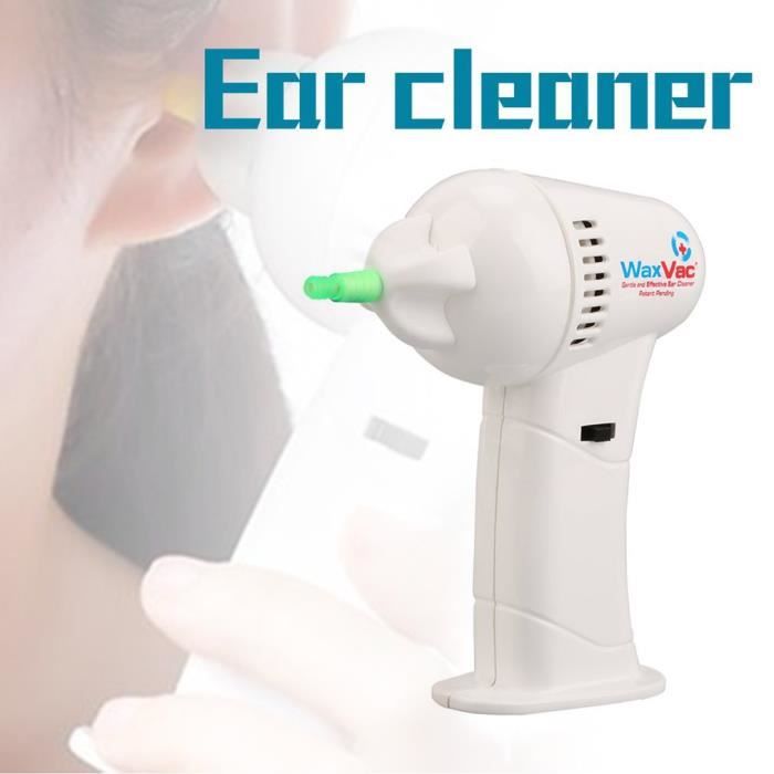 NETTOYANT POUR OREILLE Aspirateur électronique d'oreille silenceux Douce avec 4 embouts en silicone ,1 brosse