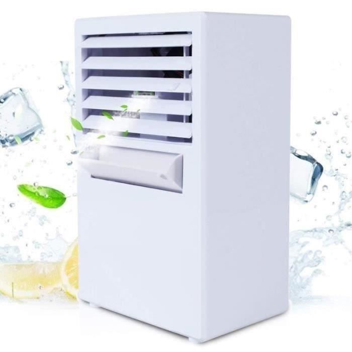 Climatiseur Mobile Mini Air Cooler 12V Rafraichisseur d'air Ventilateur Portable Humidificateur avec réservoir 600ML