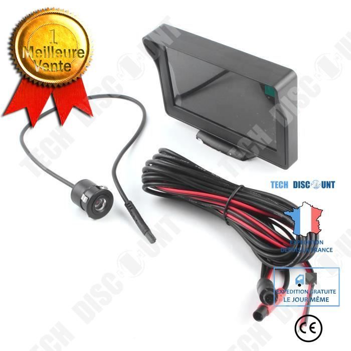 TD® Kit caméra de recul universelle + écran LCD 4.3 pouces / Haute Résolution / réglable Angle 170 ° / Installation Facile