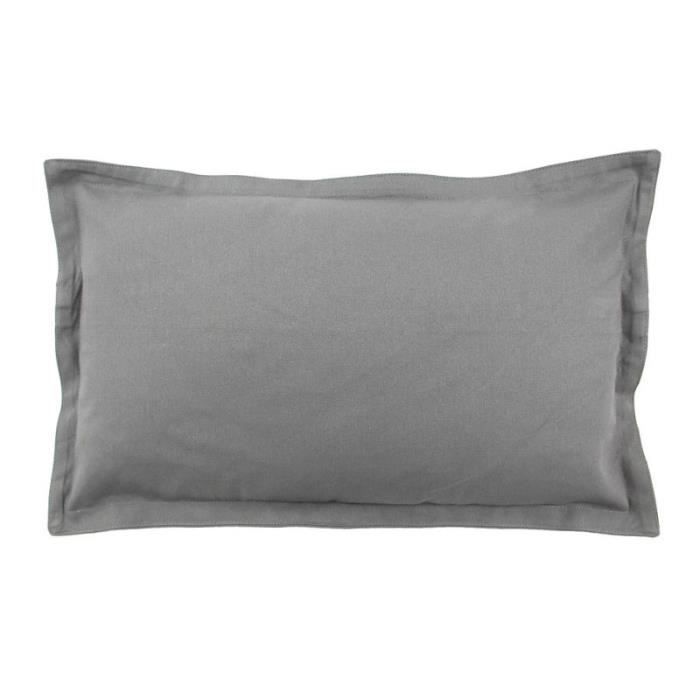 TOILE DE TOSCANE - Coussin 100% coton gris 30x50