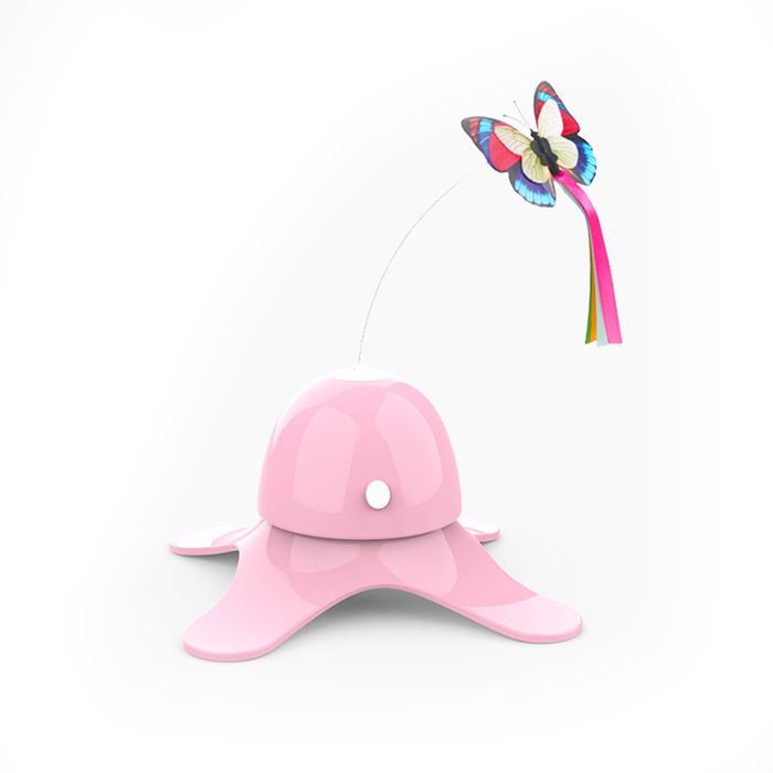 Meilleurs prix pour Jouet pour chat papillon automatique soulage l'ennui jouet interactif rotatif à 360 degrés pour chat chaton rose