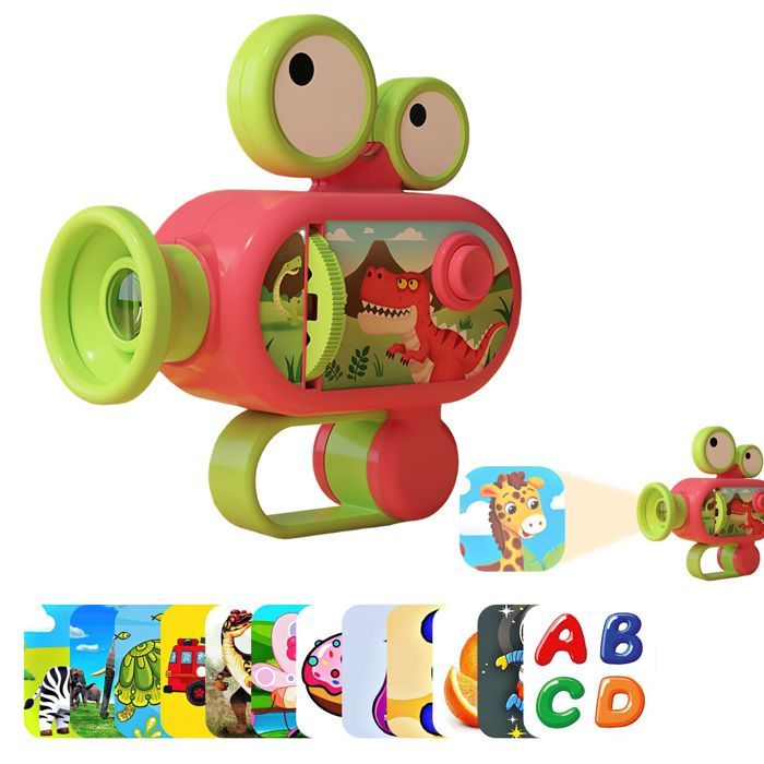 Lampes de Poche Projecteur pour Enfants avec 12 Cartes de Projection Jouet Éducatif Amusant pour lheure du Coucher Projecteur