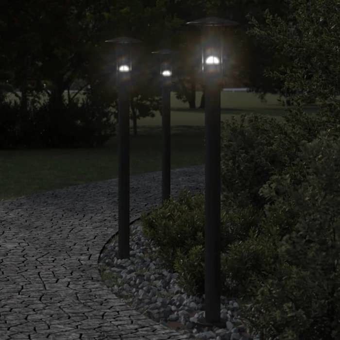 vidaXL Lampadaire d'extérieur 100 cm acier inoxydable éclairage au sol d'extérieur éclairage au sol de jardin 4006355