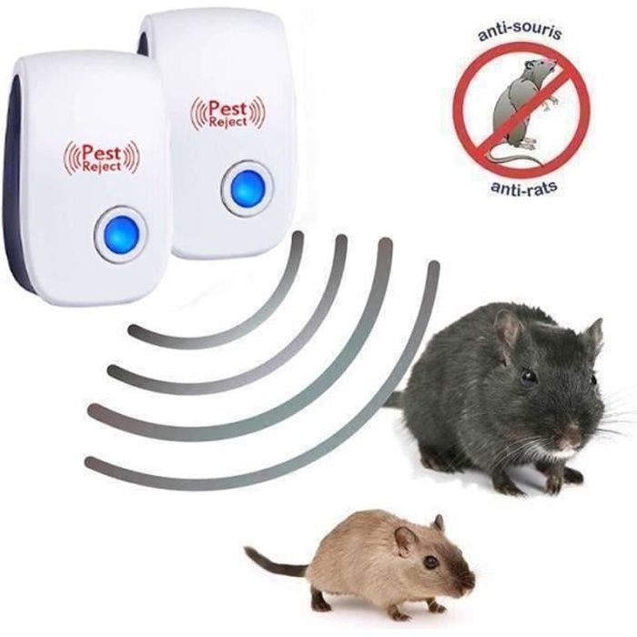 Rpulsifs Ultrason Souris Rat Lot de 2 Anti Rongeur Appareil Ultrasons pour se dbarrasser des Souris I Anti Souris I Anti B REPULSIF