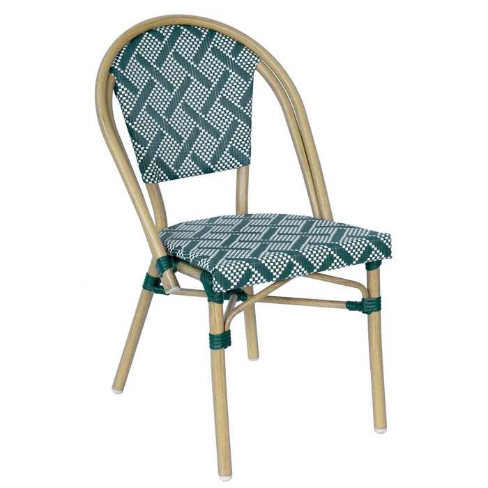 Chaise de terrasse style bistrot parisien en aluminium vert foncé Concorde - Oviala Chaise de terrasse style bistrot parisien en aluminium vert foncé Concorde - Oviala