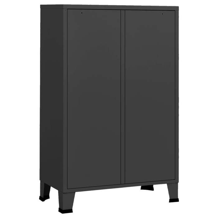 Promotion mai * Garde-robe - Armoire de chambre - Porte-vetement - industrielle Anthracite 67x35x107 cm Acier EU10302339612
