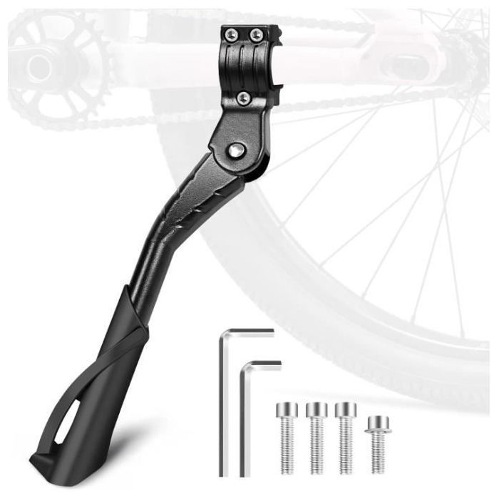 Béquille Vélo 2 Pieds En Alu Noir Réglable 24/29 Pouces - NEUF