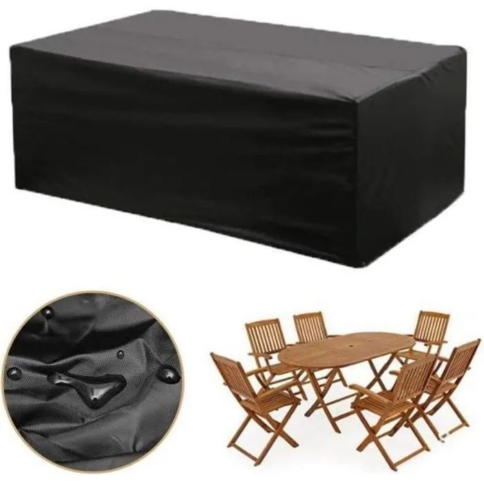 Housse de protection pour salon de jardin - Imperméable - Anti-Vent/Pluie/UV - Noir Housse de protection pour salon de jardin - Imperméable - Anti-Vent/Pluie/UV - Noir