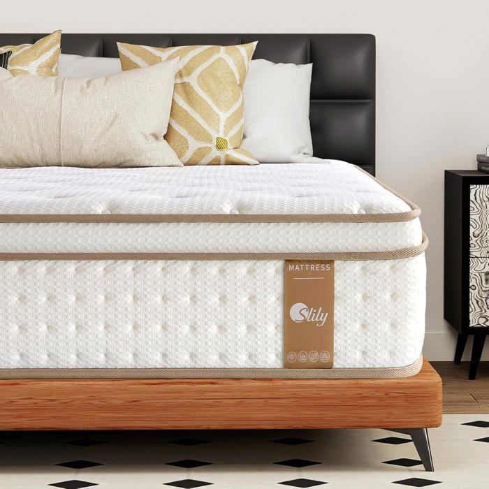 slily Matelas 80x200 28cm Épaisseur Matelas Hybride de Luxe à Mémoire de Forme et Ressorts Ensachés Indépendants