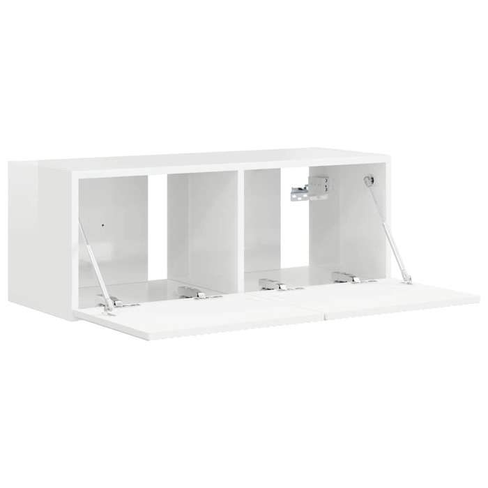 NEUF Armoire TV - Blanc - Meuble TV/HIFI - Montage mural - Montage mural - Blanc Brillant 60x31x29.5 cm TT2670