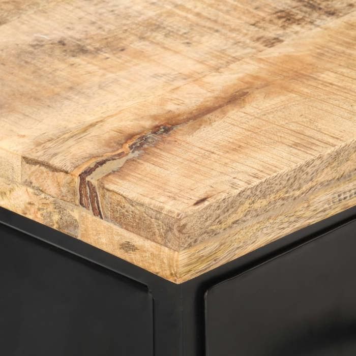 Joli & Fonctionnel -(Noir)Support média - Meuble TV - Table TV - 90x30x41cm - Bois de manguier brut - MEUBLE HIFI jgk583753