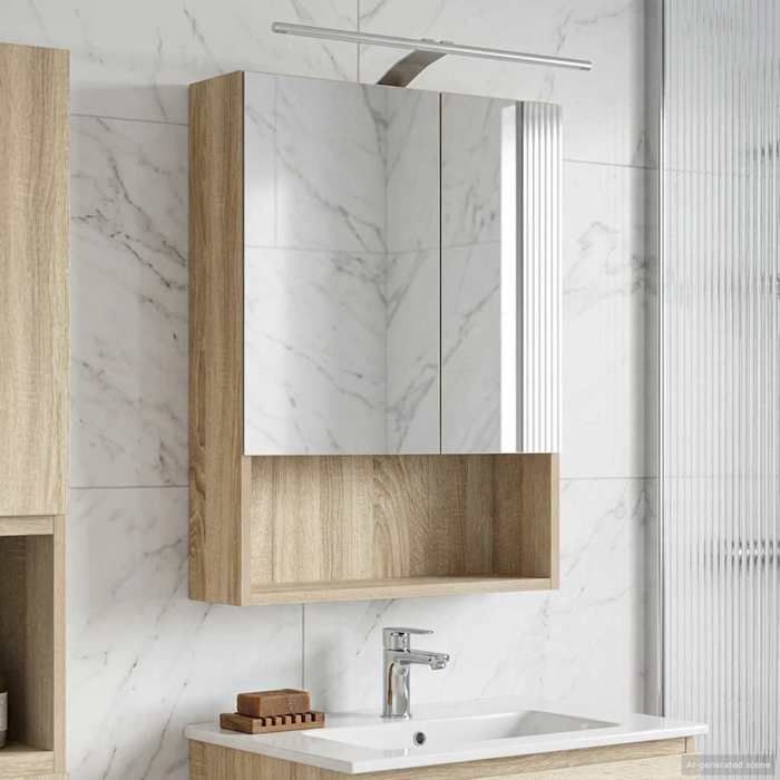 vidaXL Armoire Miroir de Salle de Bain Chêne Sonoma 50 x 145 x 70 cm 889209