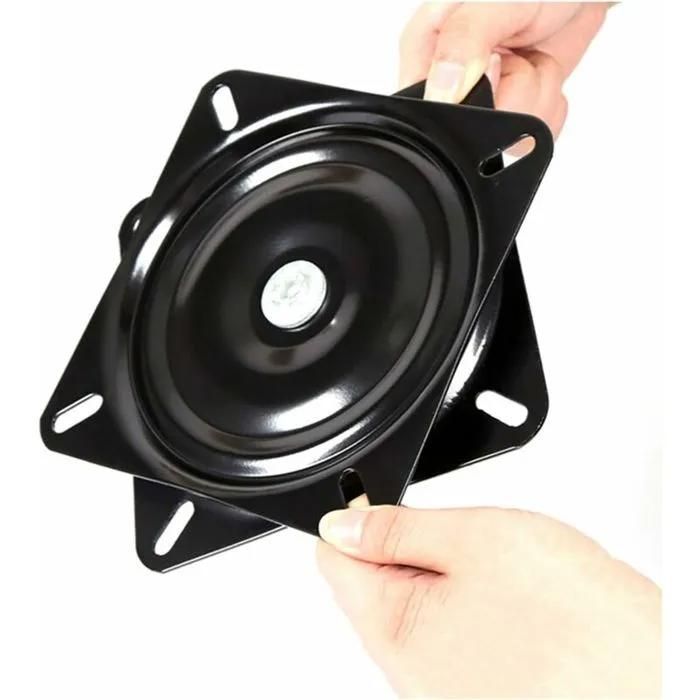 Roulement Carrée De Plateau Tournant 16cm Base Pivotant pour Les Meubles Sofa TV Et Tabouret De Bar Noir