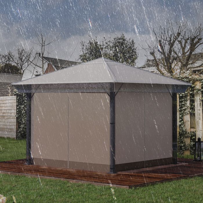 Bâche de protection imperméable pour tonnelle 3 x 3 m transparente pour pergola et auvent