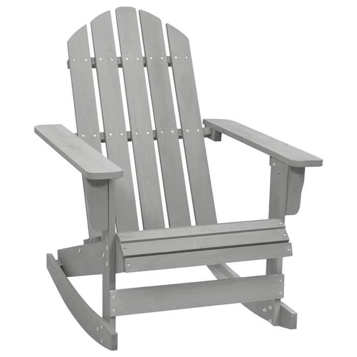 Chaise à bascule dextérieur Charge 110 kg&Anti Intempéries - charge max : 110 kg - bois - gris - 70 x 91 5 x 92 cm@zvg96a