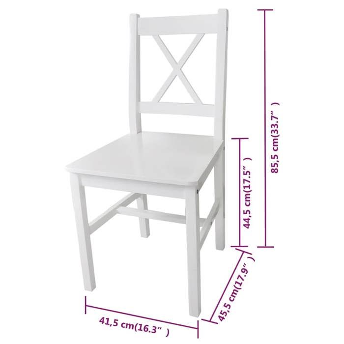 Chaises de salle à manger 6 pcs Blanc Pinède_2 ans garantie_75874