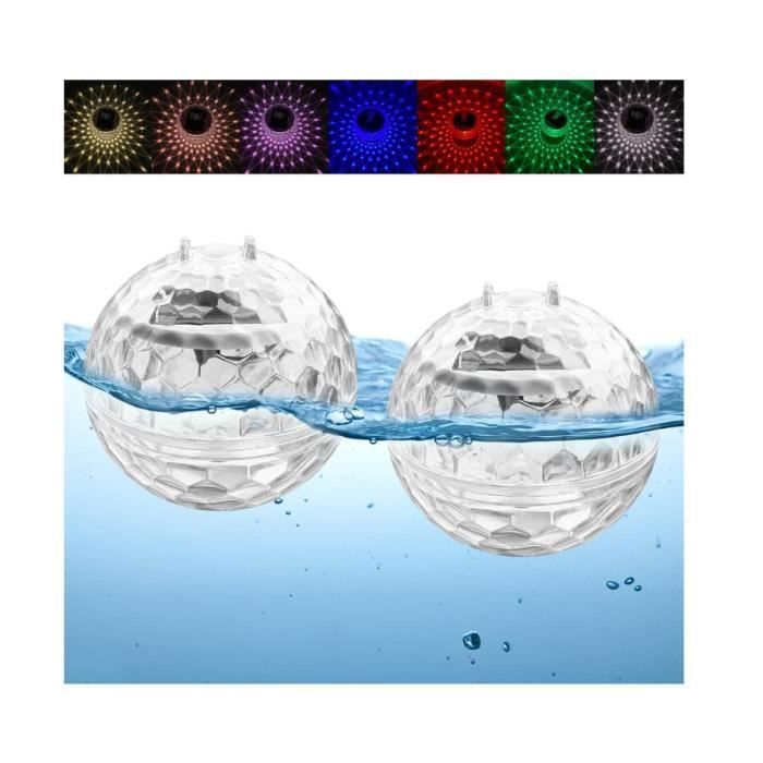 Lampe Piscine Solaire 2 pièces Boule Lumineuse Piscine 10cm Flottante Lampe Solaire Couleurs changeantes aut DECORATION LUMINEUSE