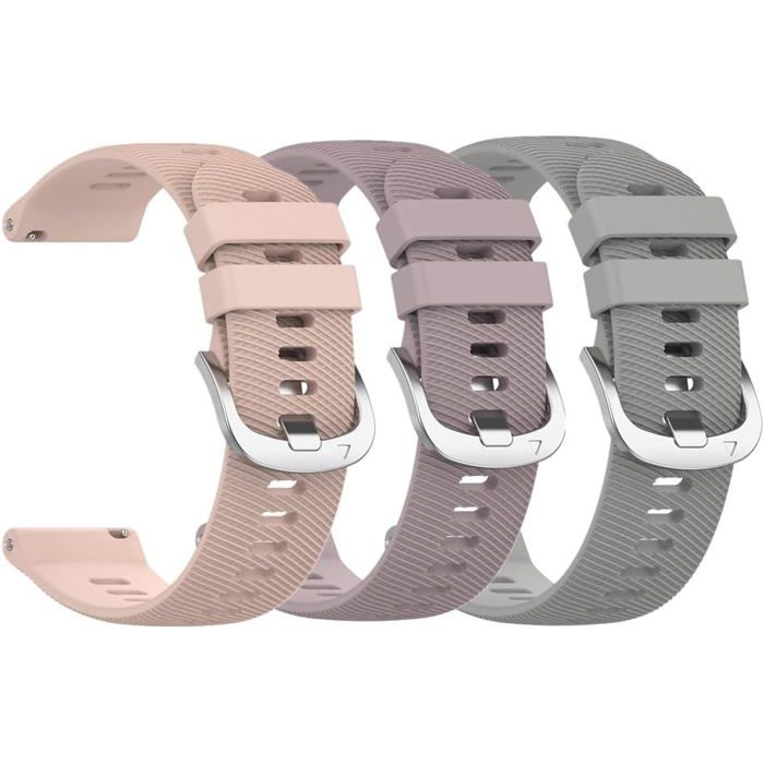 Bracelet de montre en silicone 18 mm  - Lot de 3 bracelets