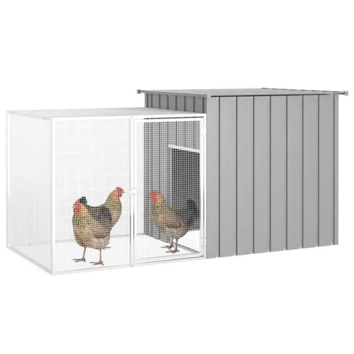 Meilleurs prix pour Cage pour poules Gris 200x91x100 cm Acier galvanisé-AKO7394667292209