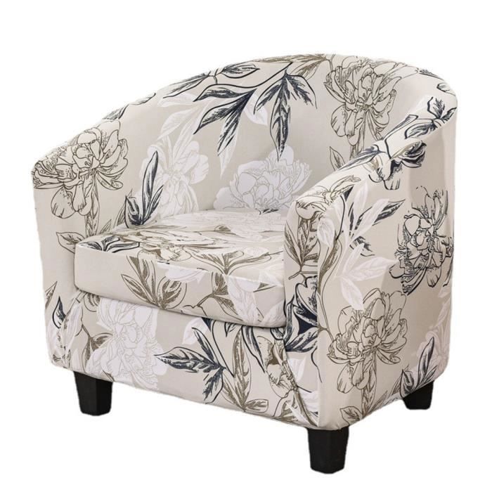 Housse de Fauteuil Cabriolet 1 Place Extensible Amovible Couverture de Fauteuil Cabriolet Carrées Club Universel Lavable Housse de Canapé,Protecteur de Fauteuil,pour Salon Tub Chair ( Color : #31 , Si