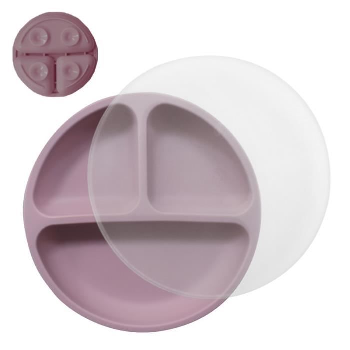 Lot De 2 Assiettes Compartiment Bébé Acier Inoxydable 22,7 Cm Avec Couvercle Et Poignées Silicone - Incassables Anti-Dérapantes