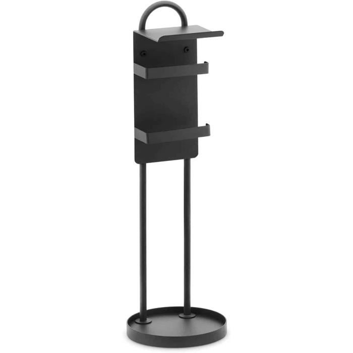 Serviteur De WC Relaxdays - Porte-rouleaux Design Blanc/argent Pour 4 Rouleaux, Sans Perçage, 71x20x20 Cm