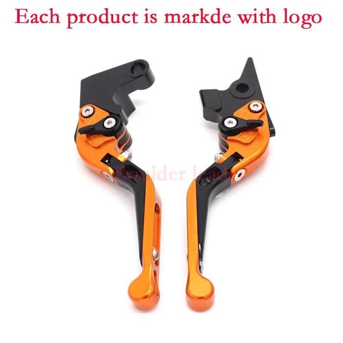 Paire De Leviers Longs CNC Orange Pour Honda CBR 125 (2006-2011) - Neufs