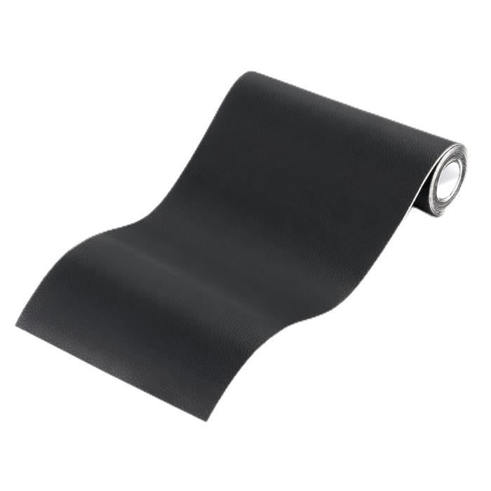Simili Cuir Autocollant Cuir Adhesif Reparation Canapé pour Réparation et Rénovation Patch Auto-adhésif Rénovation Noir 35x137cm