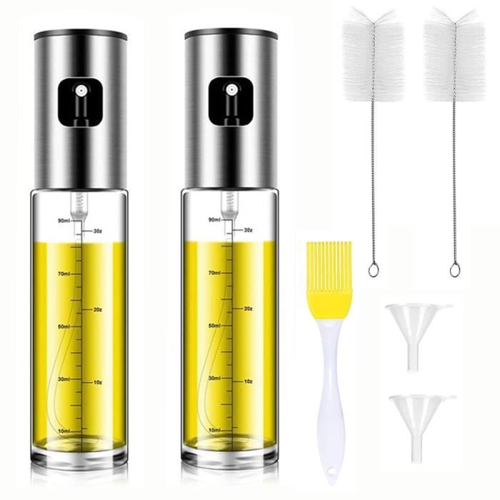 Spray Huile De Cuisine GEMMAHW 100ml - Vaporisateur Anti-Goutte En Verre Avec Entonnoir
