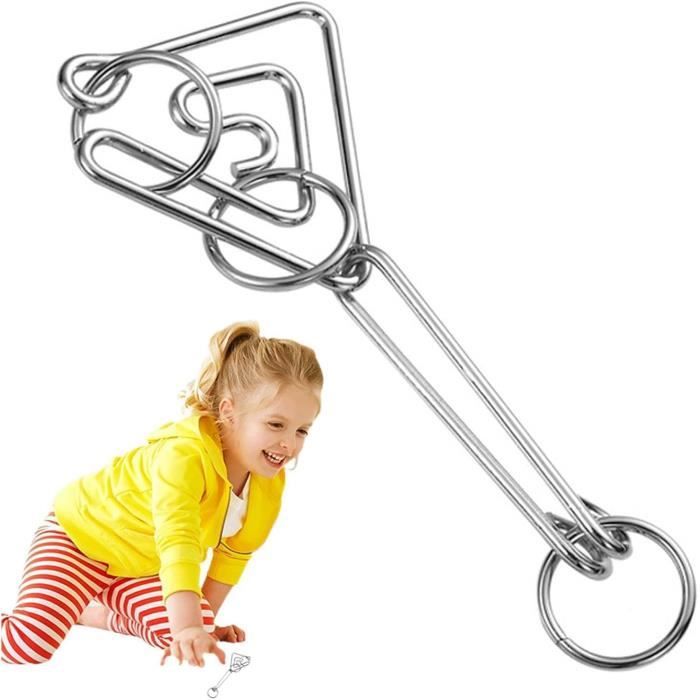 Coogam Ensemble de casse-tête en fil de métal de 16 pièces avec pochette, jeu de logique pour défier l'intelligence, casse-tête de démêlement, lien en fer à débloquer, jouet magique pour enfants et Coogam Ensemble de casse-tête en fil de métal de 16 pièces avec pochette, jeu de logique pour défier l'intelligence, casse-tête de démêlement, lien en fer à débloquer, jouet magique pour enfants et
