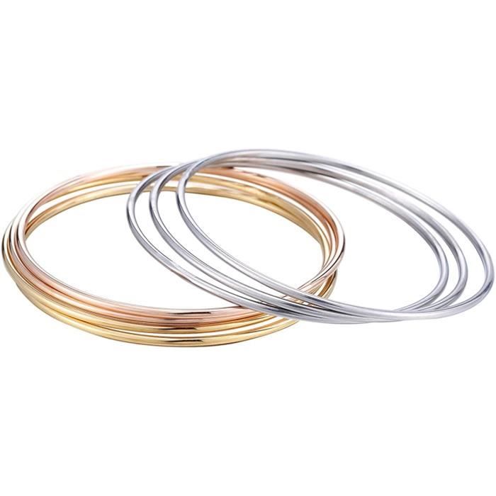 1 pièce de bracelets extensibles pour femmes en acier inoxydable doré