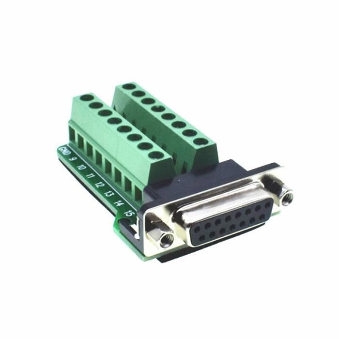 D-sub DB15 Terminaux Carte Connecteur Boîte 3-rangée Femelle