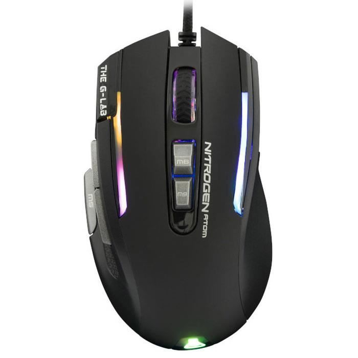 THE G-LAB  KULT-NITRO-ATOM Souris Gaming RGB – 4800 DPI – Programmable – Noir