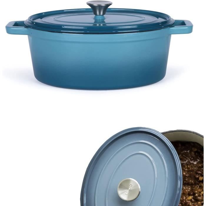Navaris Cocotte en Fonte - Casserole faitout 7,7L avec revêtement en