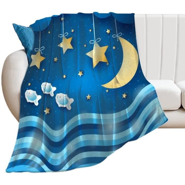 Couverture Bebe Poisson Etoile Lune Couverture En Peluche Polaire Couverture Doux Et Chaud 100x150cm 56 Cdiscount Maison