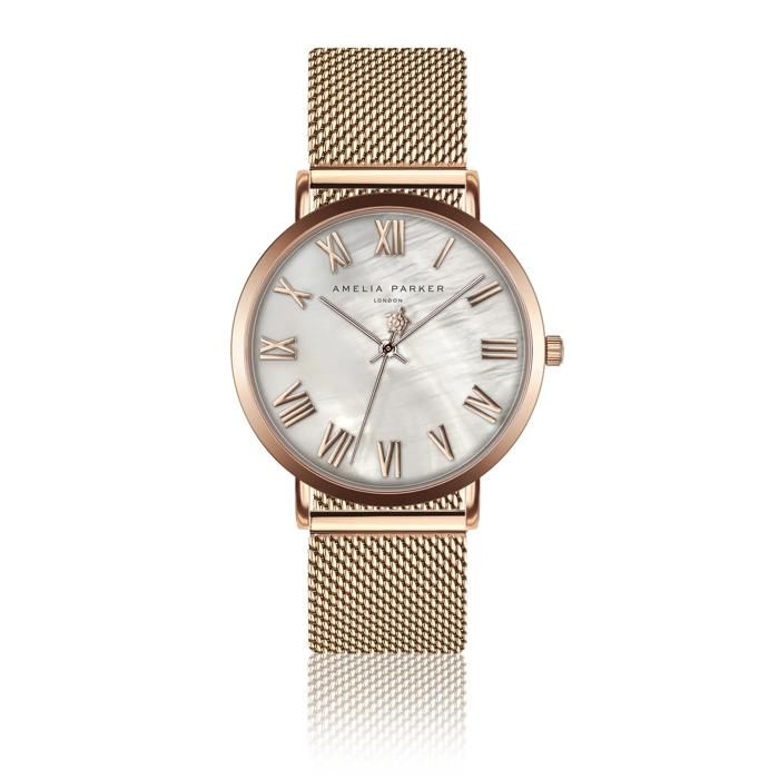 Montre femme Amelia Parker Classique Mesh - rose gold/doré - 36 mm