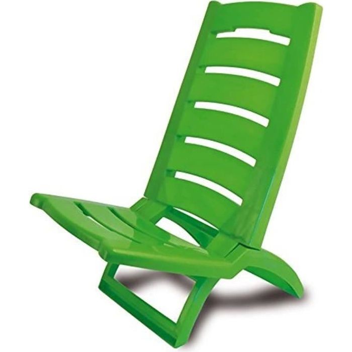 chaise de plage pliante en plastique - vert - pliable