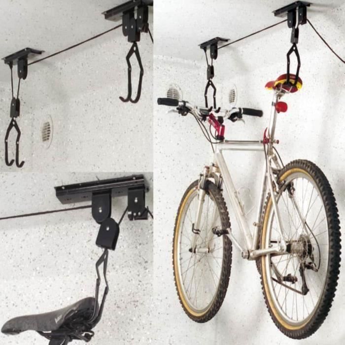 Support de rangement pour vélo Relaxdays - Ascenseur de garage pour VTT  avec corde en nylon - Noir - Cdiscount Sport