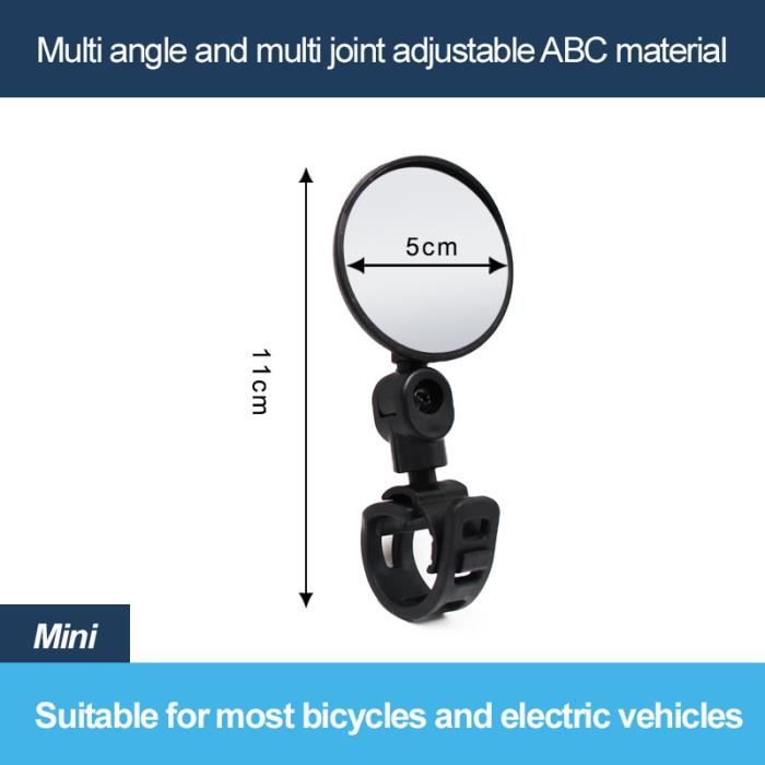 SOONHUA Miroir De Vélo Au Poignet - Rétroviseur 360° Réglable Pour Cyclistes Et Motards