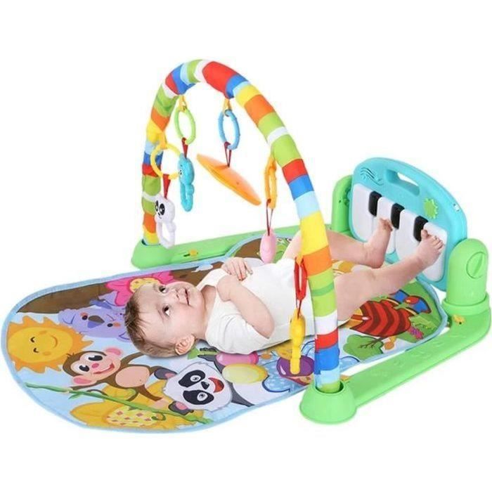 Tapis d'Éveil pour Bébé, Tapis de Jeux avec Arches pour Bébé de 0 à 36 Mois  Contient 5 Jouets Suspendus Vert