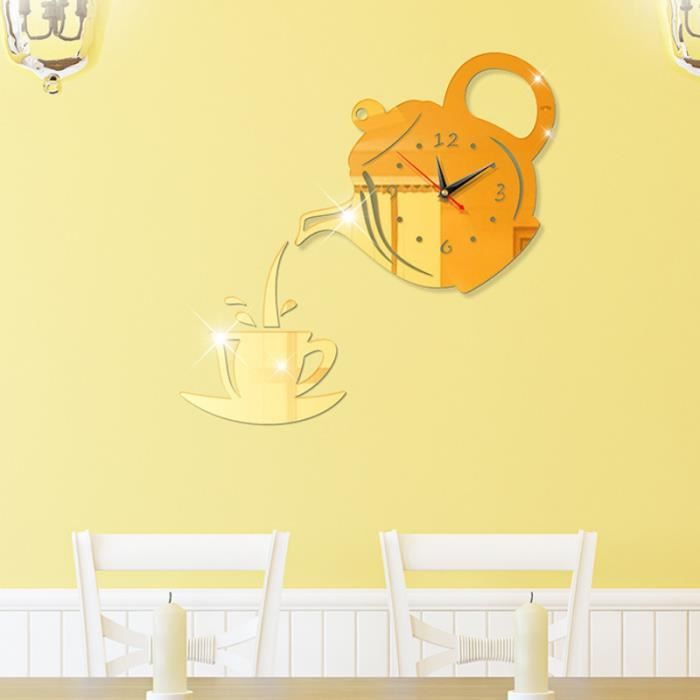 Horloge Murale Chat Acrylique 42x18cm - Queue Qui Bouge, Design Mignon - Décoration Salon, Chambre, Cuisine