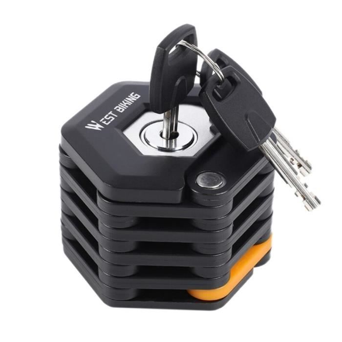 Serrure De Sécurité Pour Batterie Moto/vélo électrique - Pack Avec 2 Clés, Métal Noir, Dimensions Adaptables