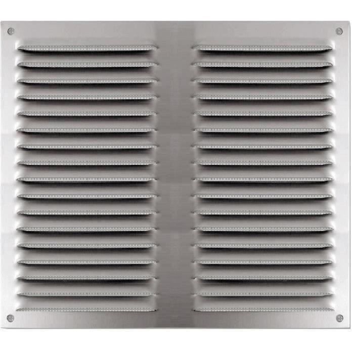 Grille d'aération métallique AUTOGYRE - 200x200 mm - Aluminium anodisé - Pour salle de bains