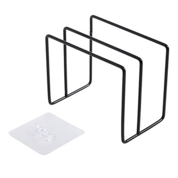 Support De Rangement Cuisine - Pour Couvercles, Planches à Découper, Cuillères - Avec Bac Récupérateur Eau - Noir