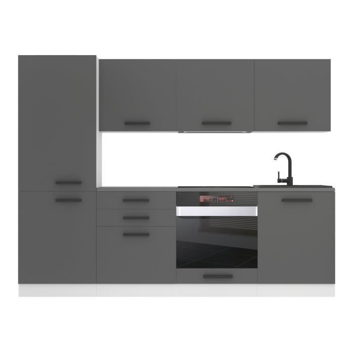 Cuisine Complète - B BELINI GROUP - SANDY - Argent Mat - 240 cm - Design Contemporain